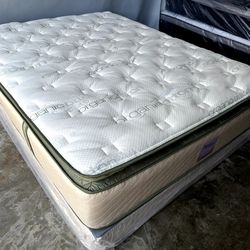 King Organic Elite Superior Hybrid Cool Memory Foamm Pillow Top 14inch Matres!