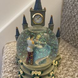 Cinderella & Prince Snow Globe Clock (Hand Painted)