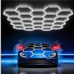 HYPERLITE Gen II Hexagon Garage Lights: 581W 58100LM 22 Grids Hexagon Led Light, 6500K Ultra Bright Honeycomb Hex Lights, Easy Install, Durable Design