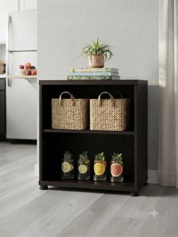 Dark Brown 2-Shelf Bookcase