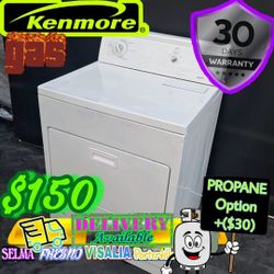 Gas Kenmore Dryer, Natural Or Propane Gas 30 Day Warranty 