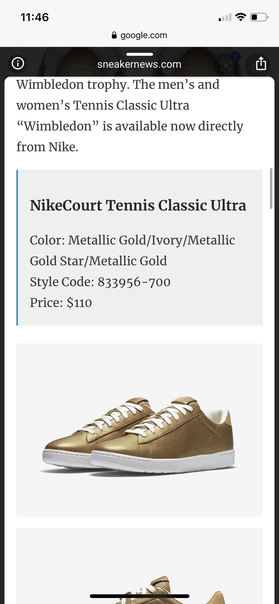 Nikecourt “Wimbledon” tennis ultra classic