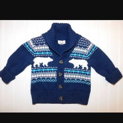 Baby Boys 12 Months Cat & Jack Winter Polar Bear Sweater

