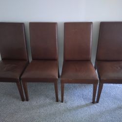 POTTERY BARN LEATHER CHAIRS 