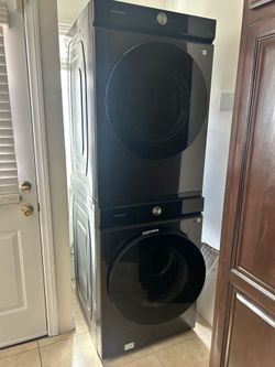 Samsung Black Bespoke washer and dryer (gas)