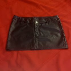 $8 Black Faux Leather Miniskirt