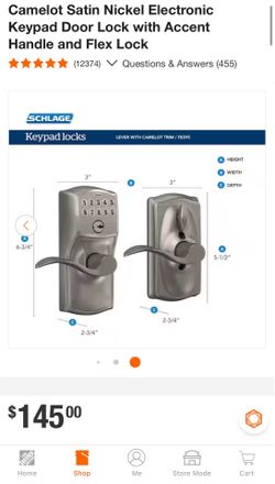 Camelot Satin Nickel Electronic Keypad Door Lock with Accent Handle and Flex Lock
