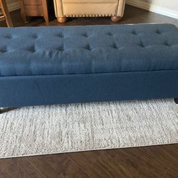Blue Storage Bench ottoman