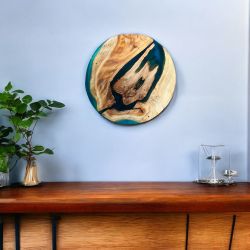 Unique Epoxy Resin Art - Cedar wood Wall Decor - 12x12 inches