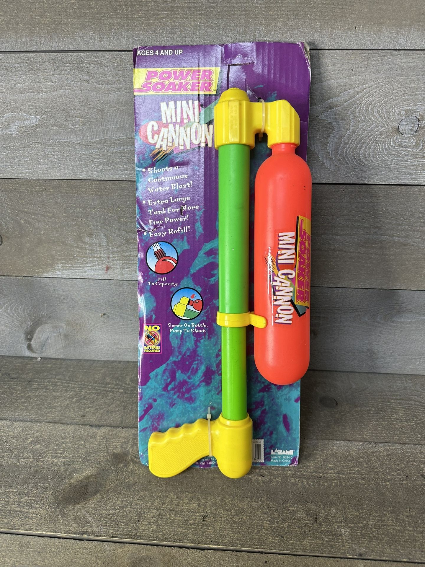 Vintage Larami Power Soaker Water Gun Mini Cannon 1993 New NOS 9834-0 Super