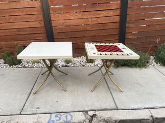 Mid-century vinyl folding tables