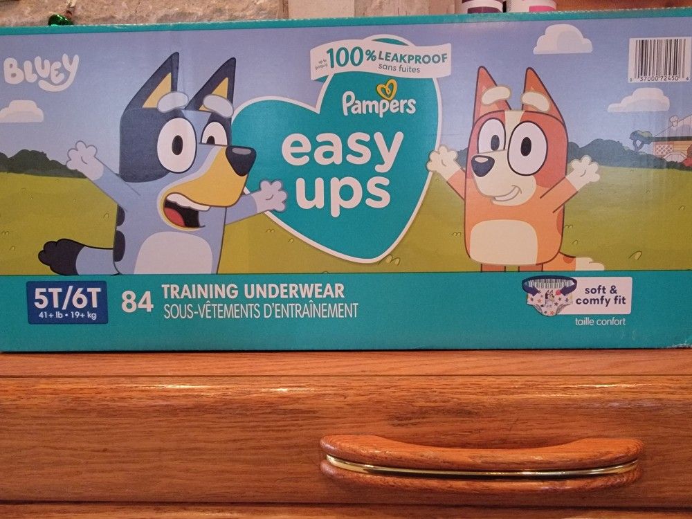 **NEW UNOPENED** Box Of Pampers Easy-Ups  - Size 5T-6T  - 84 Count