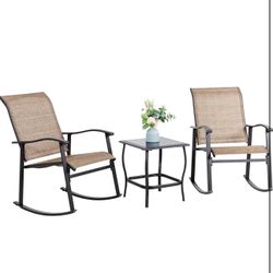 Rocking Chairs And Table Outdoor Set New In Box 