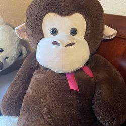 Great Valentine’s Gift! Adorable 3 Ft 7 Inch Stuffed monkey With Purple Bow