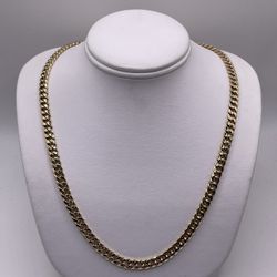 10kt Yellow Gold Semi Hollow Cuban Link Chain