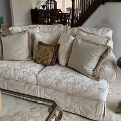 beige loveseat