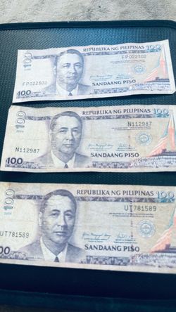 Philippine 100 Piso Banknotes – Set of 3