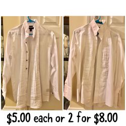 Men’s Tuxedo Shirts, Cummerbunds, Bow Ties, Neckties, Suspenders, and Dress Pants; $1 - $5 each 