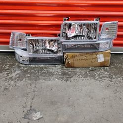 Chrome Headlights Bumper Corner Lamps Fit For 1(contact info removed) Ford F150 F250 F350