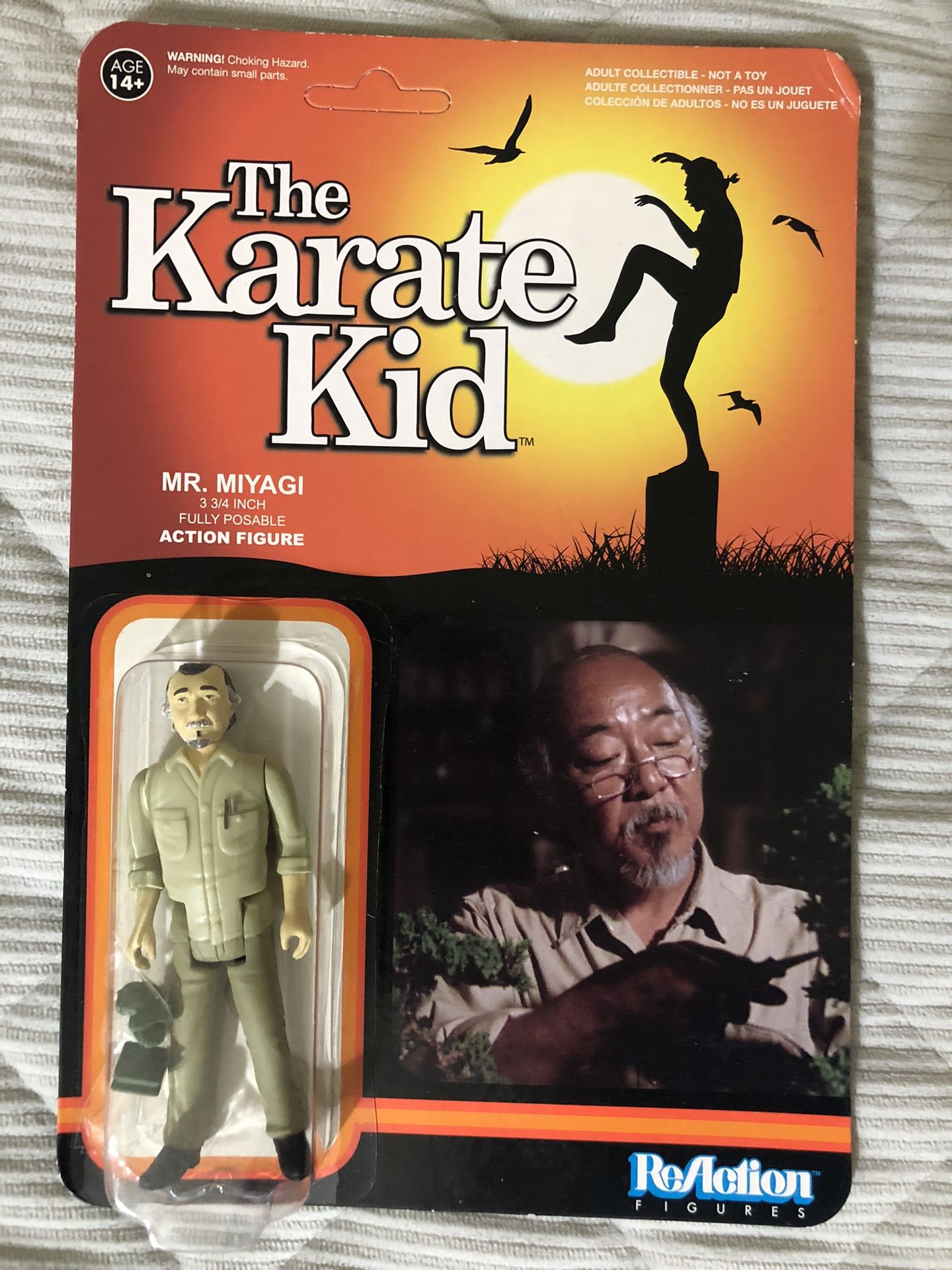 Funko ReAction The Karate Kid Mr Miyagi Action Figure w/ Bonsái Tree UNPUNCHED