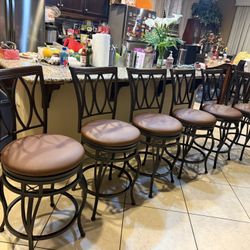 set of 6 new counter height bar stool swivel sturdy 