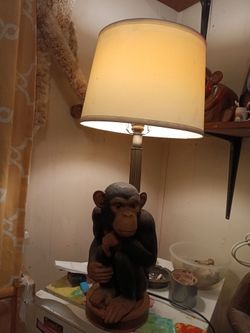 Hand crafted monkey lamp