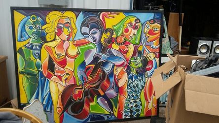 Very large colorful abstract painting