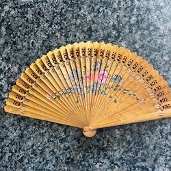 Wood Carved Handheld Fan
