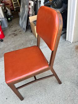 Vintage Mid-Century Flewelling Industrial Chair - Orange/Rust