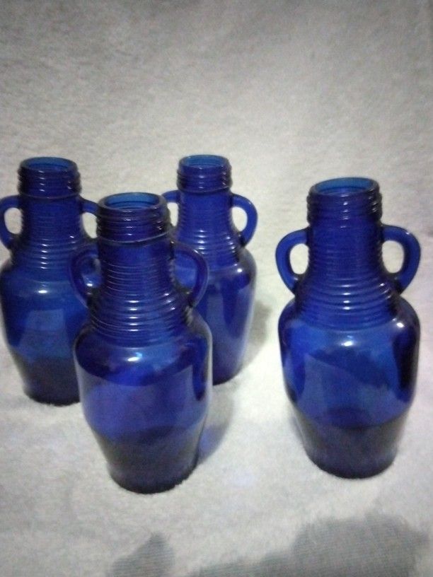 Vintage Cobalt Blue Bottles