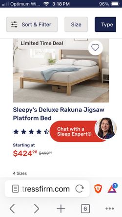 Queen Jigsaw Platform Bed New