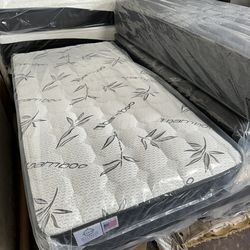 Twin size mattress pillow top 12”      New mattress.  All sizes available.   ☎️📱