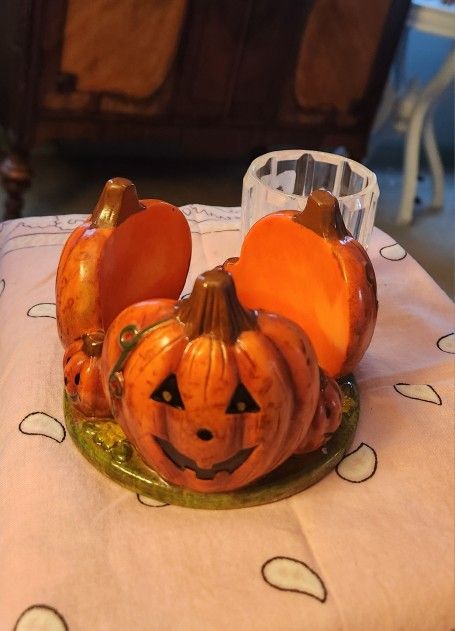 Nice Vintage Jack O'Lantern Candle Holder