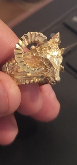 14k Gold, Ram Ring,,, 15.4 Grams