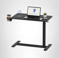"FLEXISPOT" ADJUSTABLE OVERBED BEDSIDE TABLE W/ WHEELS