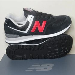 Casual New Balances Mens Black White Red Size 11