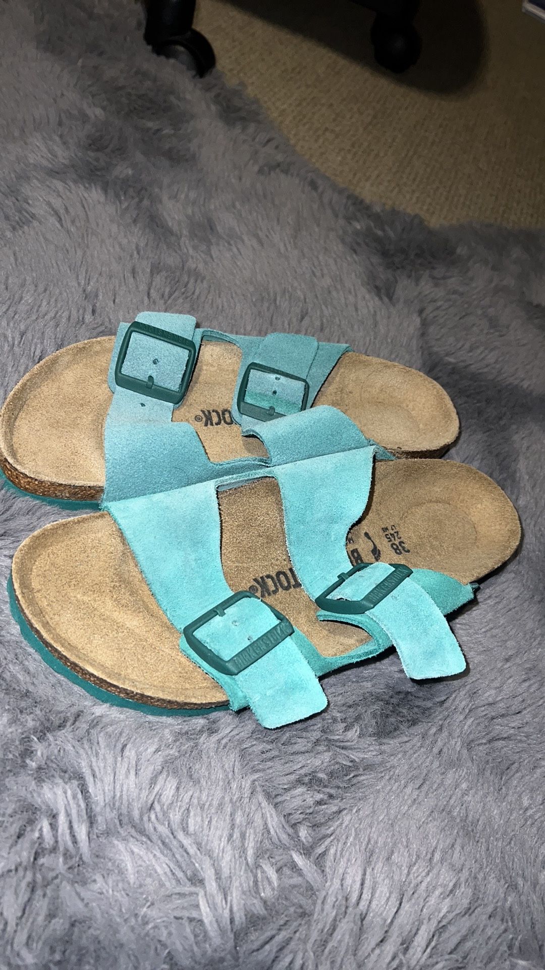 Suede Green Arizona Birkenstocks