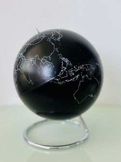 Mid Century Modern Black Out World Globe