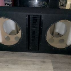 Made By SKAR Audio For Dual 12" Subwoofer Angel Costum Ported Box Color Black MDF Wood Carpet 