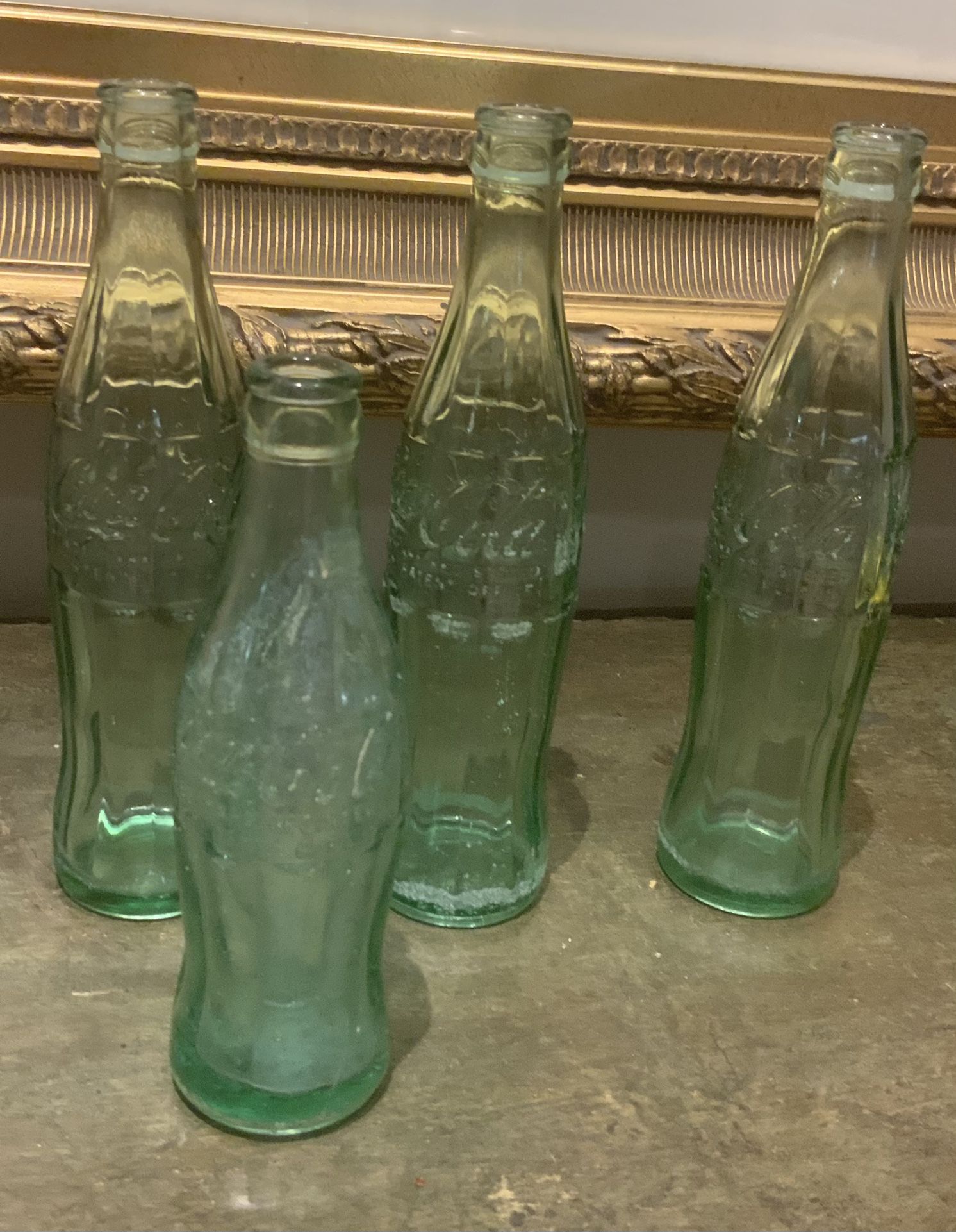 Vintage Glass Coca Cola Bottles.  4 Bottles For $5