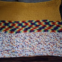 Crochet Colorful Tummy Time Throw