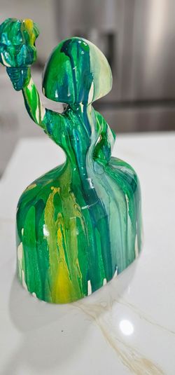 Antonio Azzato Menina Sculpture – Hand Painted Signed Art Piece