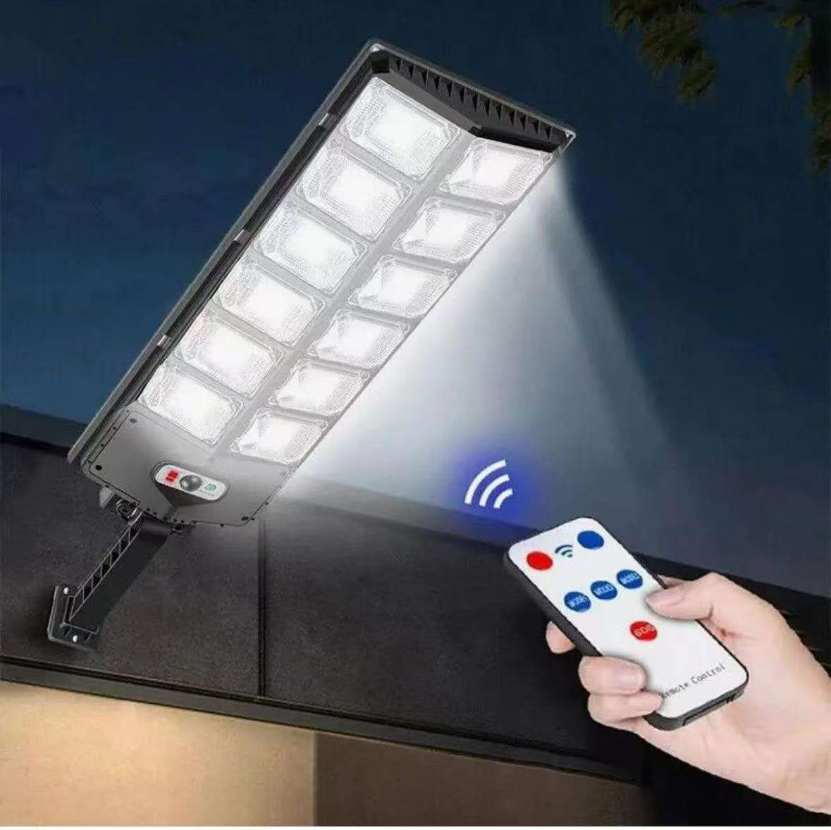 Baokaler Solar Street Lights Wall Mounted, Super Bright Solar Flood Lights with 504 Light Beads, 3 Lighting Modes and Remote Control