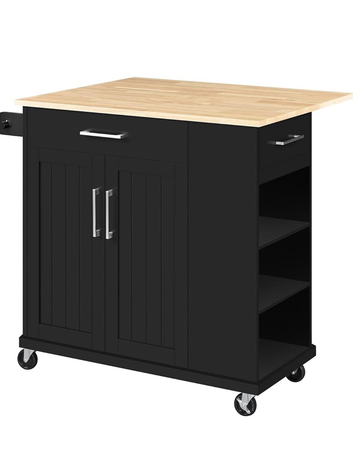 New. Rolling Kitchen Island Cart with Drop Leaf,