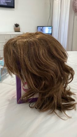 Light brown human hair wig