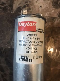 Dayton 40+ 7.5 370 vac AC capacitor