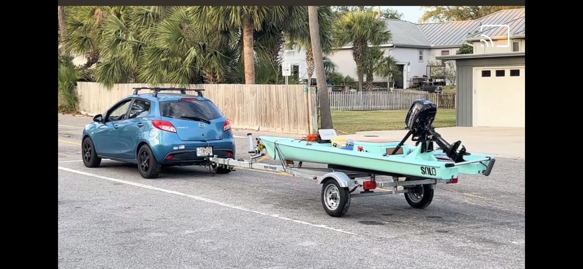 Solo Skiff With 5 Mercury, Garmin Custom Trailer.