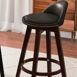Costway Swivel Barstool in Black 360 Degree Swivel