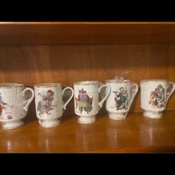 1981 Danbury Mint Collection Of Norman Rockwell Mugs,