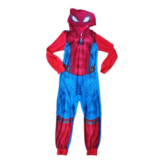 Marvel Spiderman 10/12 Pajama Onsie Superhero Warm Zip-Up Cozy Costume